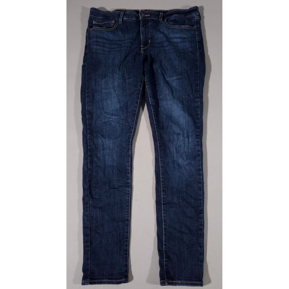 Levi's 711 Skinny‎ Jeans Womens 32 Dark Blue Denim Mid Rise 18881-0562